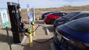 Four cars charging